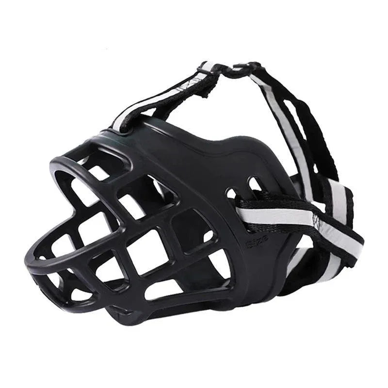6 Sizes Adjustable Pet Dog No Bite Silicone Basket Muzzle Cage Mouth Mesh Cover - 4#