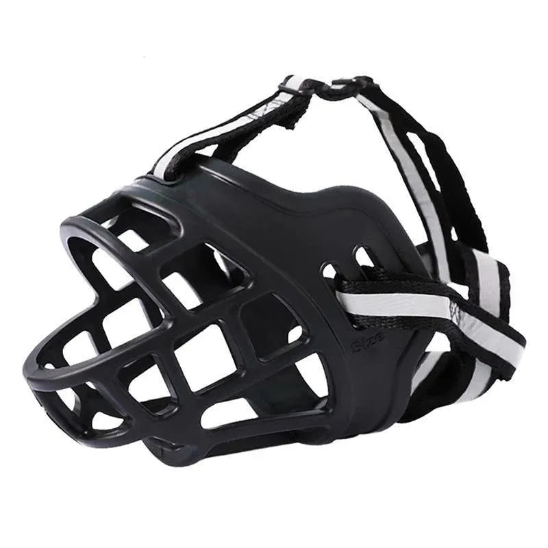 6 Sizes Adjustable Pet Dog No Bite Silicone Basket Muzzle Cage Mouth Mesh Cover - 5#