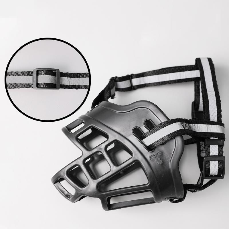 6 Sizes Adjustable Pet Dog No Bite Silicone Basket Muzzle Cage Mouth Mesh Cover - 5#