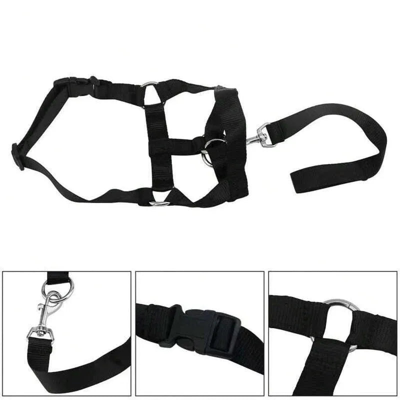 Pink Dog Training Head Collar Halter Stop Pulling Training Tool Harness Strap Leader - S
