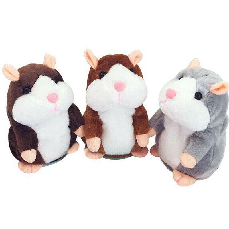 Plush Talking Hamster Toy with Voice Mimicry Nod Action Xmas Gift for Pet Lovers - Light Brown