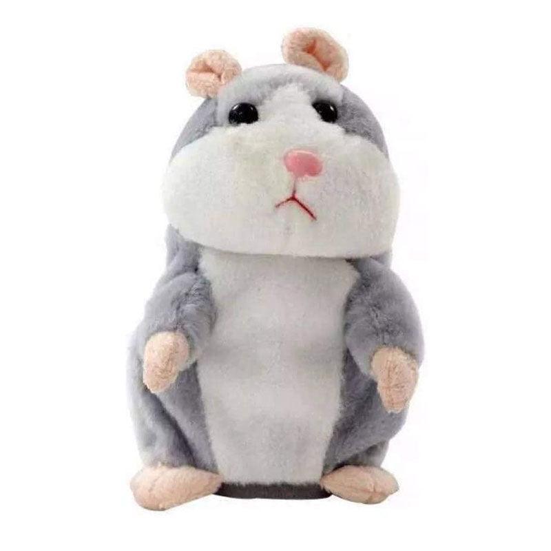Plush Talking Hamster Toy with Voice Mimicry Nod Action Xmas Gift for Pet Lovers - Light Brown