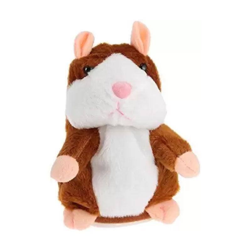 Plush Talking Hamster Toy with Voice Mimicry Nod Action Xmas Gift for Pet Lovers - Light Brown