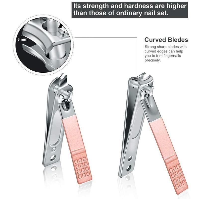 7PCS Manicure Pedicure Set Stainless Nail Clippers Kit Cuticle Grooming Case