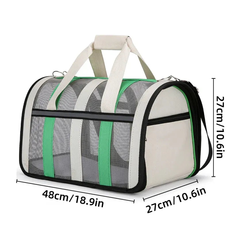 Pet Carrier Bag Portable Travel Cat Tote Bag Soft Breathable Cat Bag for Outdoor - Blue