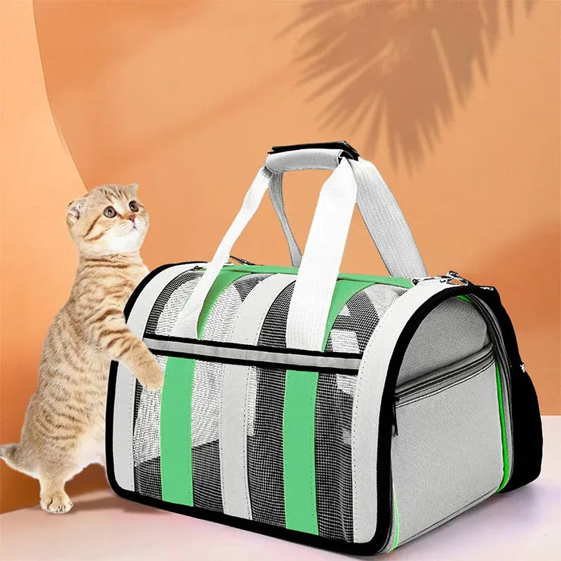 Pet Carrier Bag Portable Travel Cat Tote Bag Soft Breathable Cat Bag for Outdoor - Rose Red
