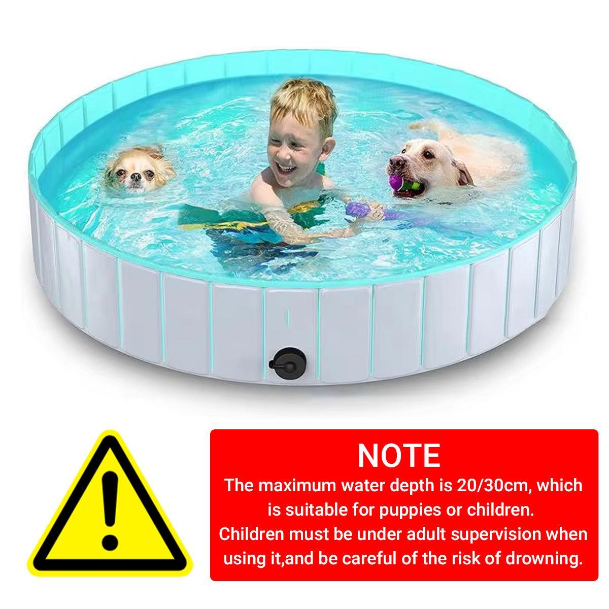 Pet Swimming Pool Foldable Portable Pool for Dogs Outdoor Summer Play - Red-120x30cm