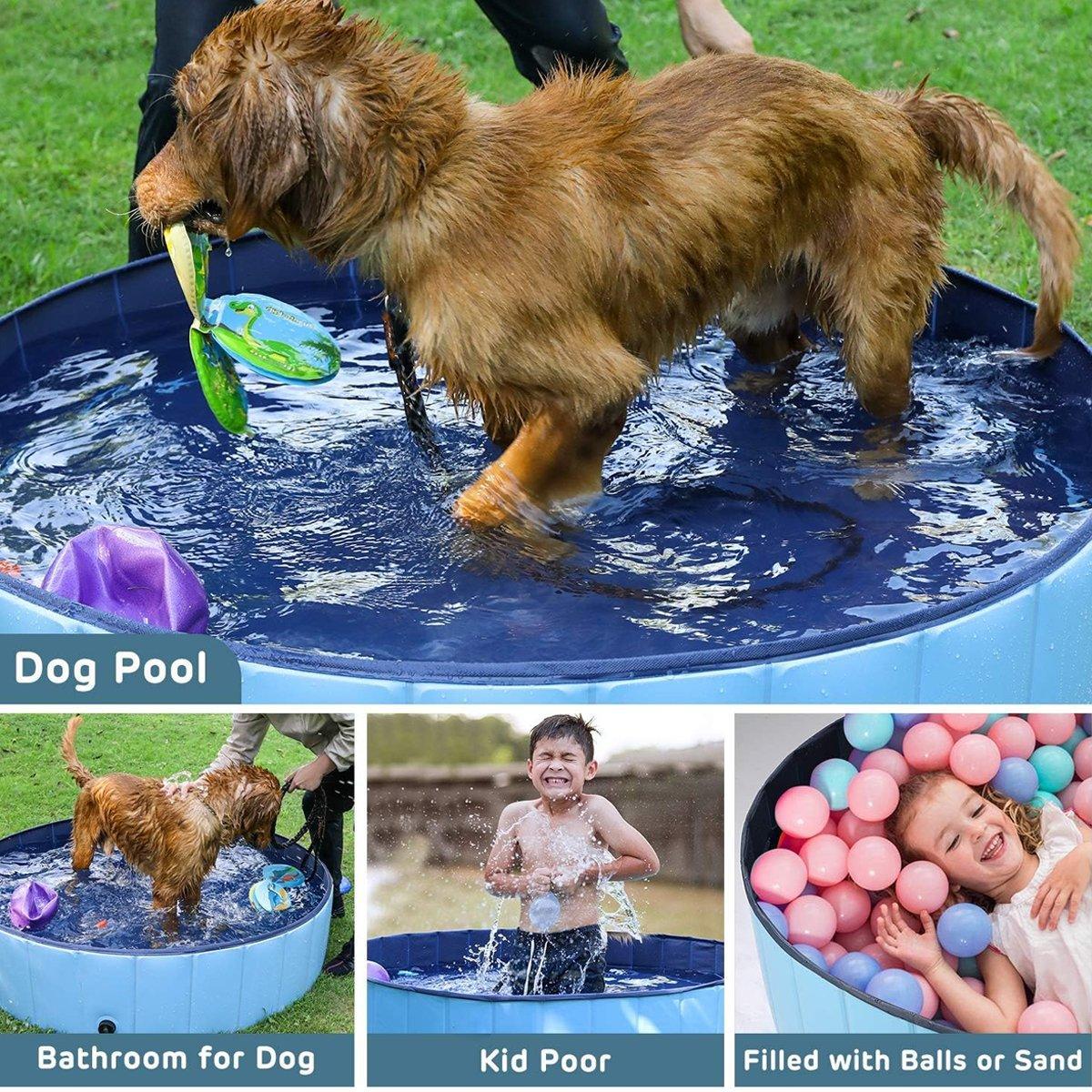 Pet Swimming Pool Foldable Portable Pool for Dogs Outdoor Summer Play - Red-120x30cm