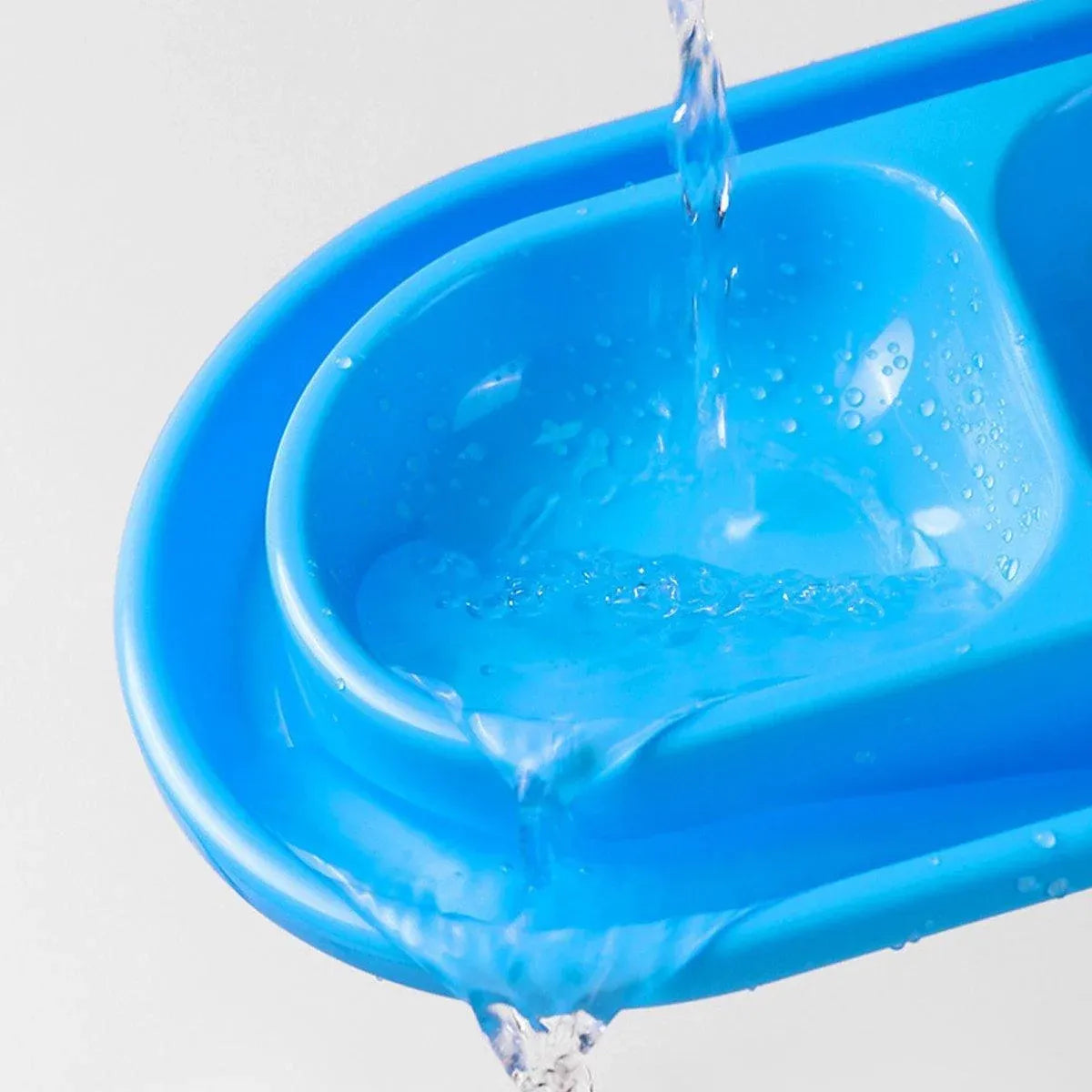 1-Piece Blue Double-Compartment Pet Feeding Bowl