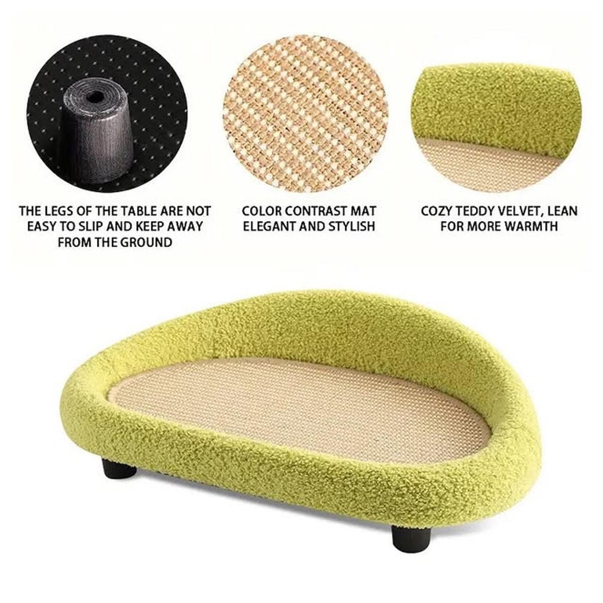 Large Cat Scratching Board Sofa Scratch Resistant Nest for Cats and Kittens - Green