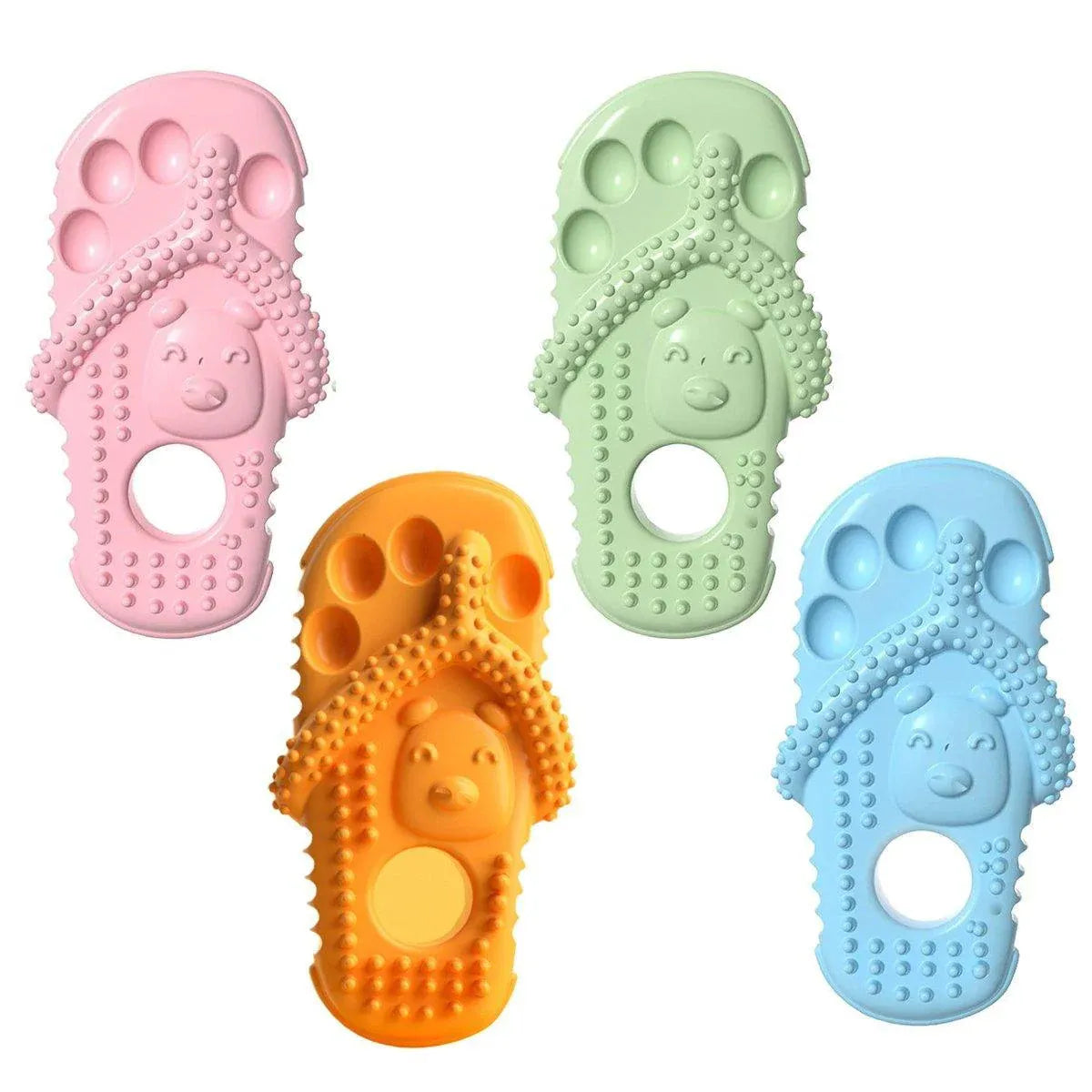 Pet Dog Chew Toy Slipper Shape Teething Durable Puppy Play Training - Orange