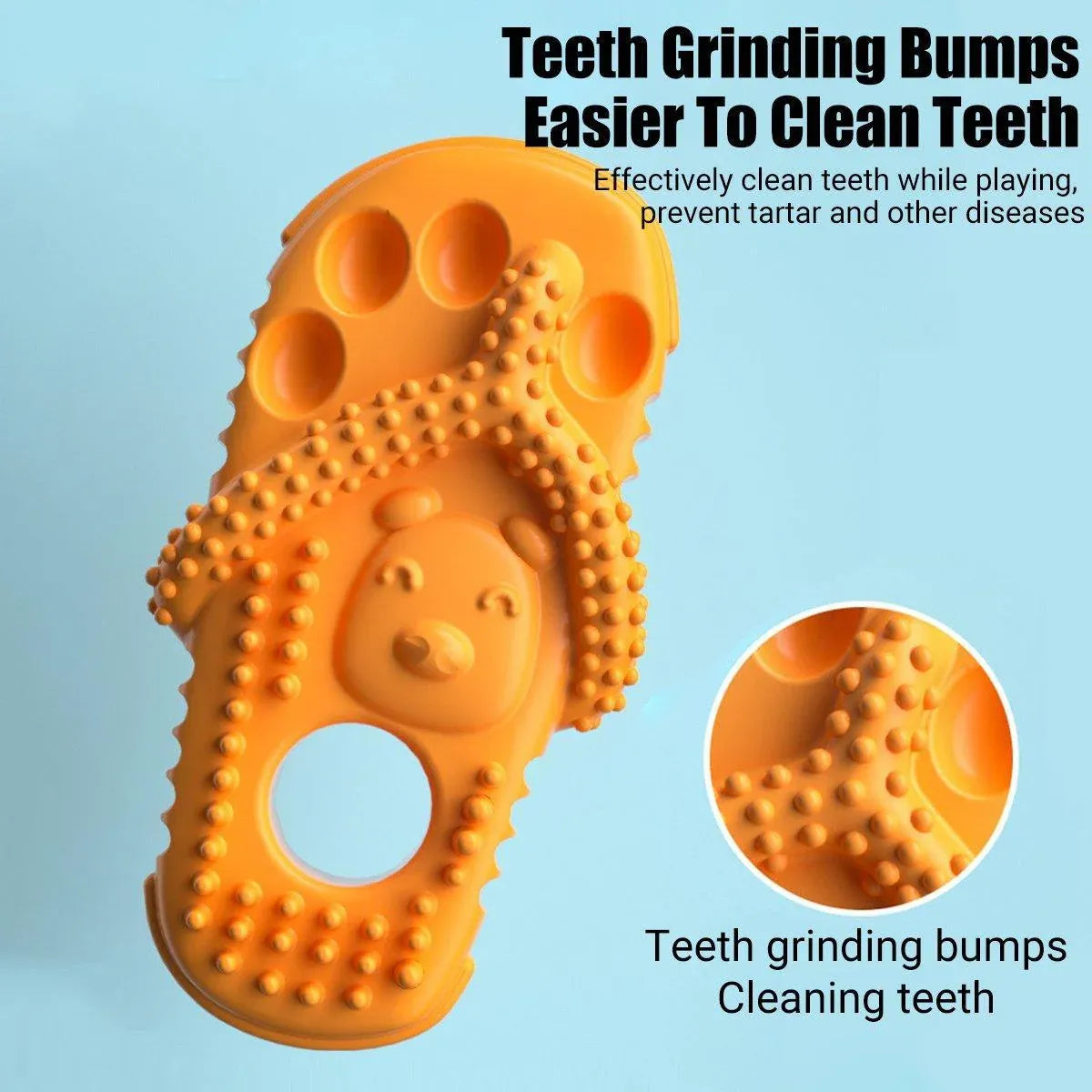 Pet Dog Chew Toy Slipper Shape Teething Durable Puppy Play Training - Orange