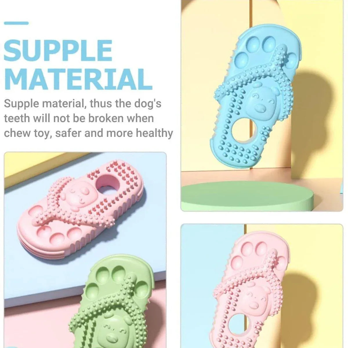 Pet Dog Chew Toy Slipper Shape Teething Durable Puppy Play Training - Orange