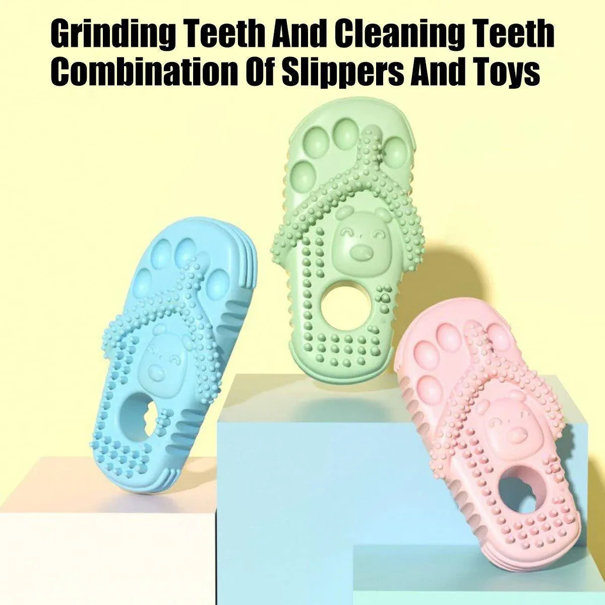 Pet Dog Chew Toy Slipper Shape Teething Durable Puppy Play Training - Orange