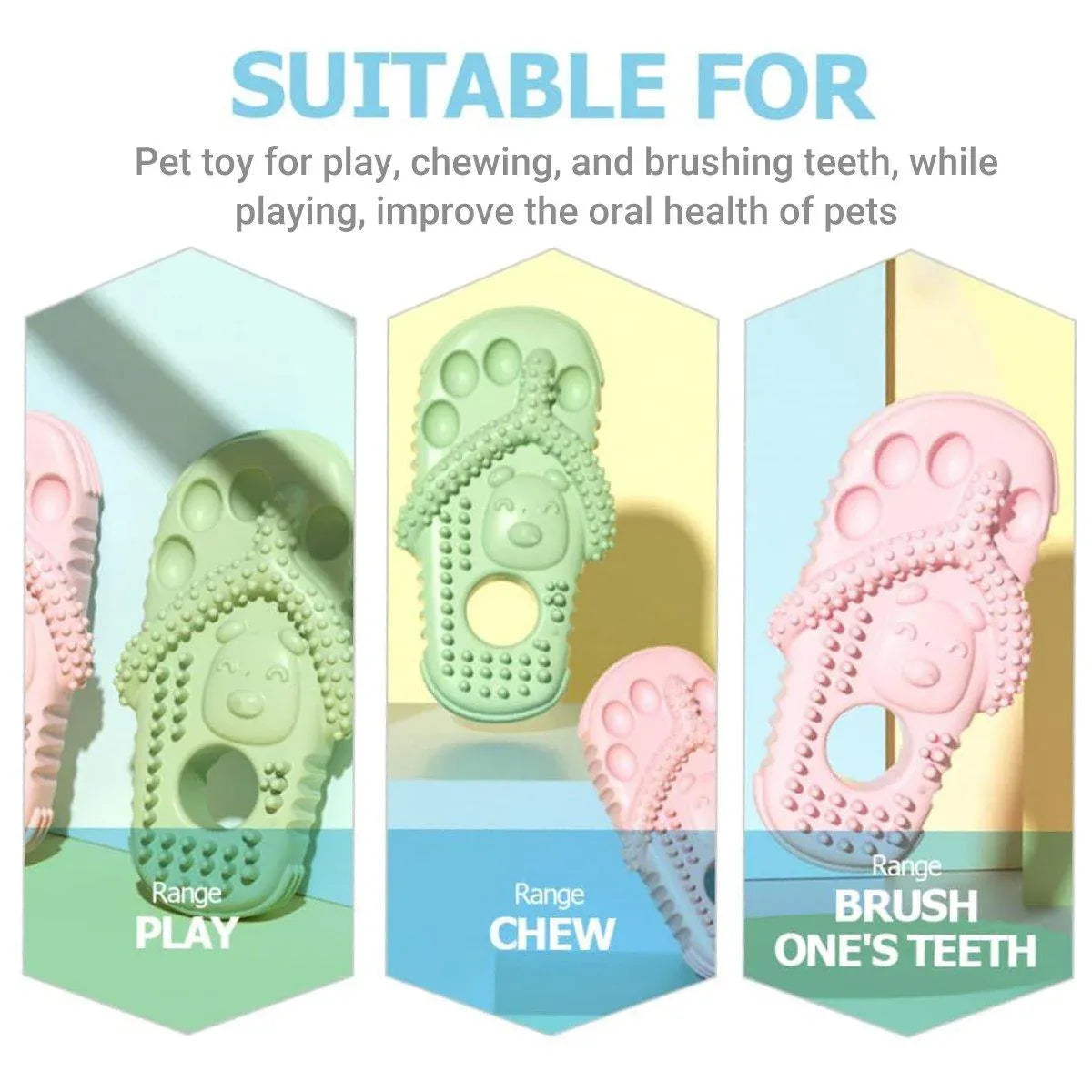 Pet Dog Chew Toy Slipper Shape Teething Durable Puppy Play Training - Orange