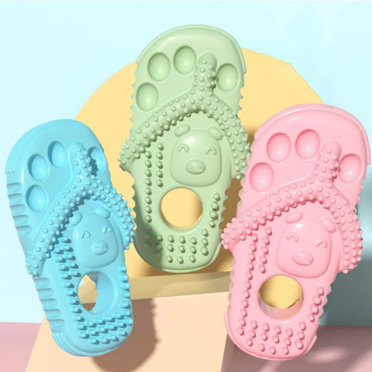 Pet Dog Chew Toy Slipper Shape Teething Durable Puppy Play Training - Orange