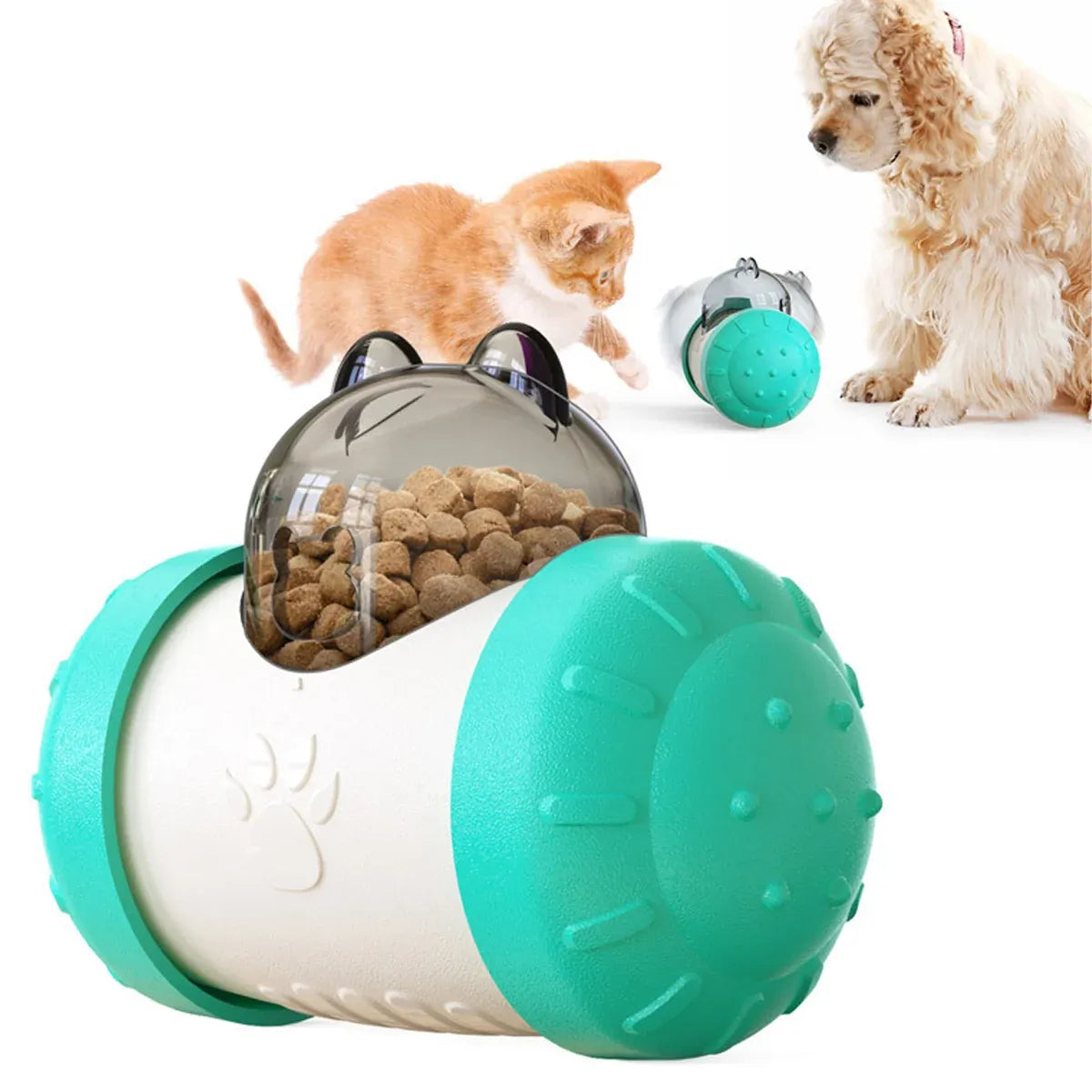 Pet Swing Dispensing Toy for Dogs Chew Resistant Interactive Slow Feeding Play - Blue