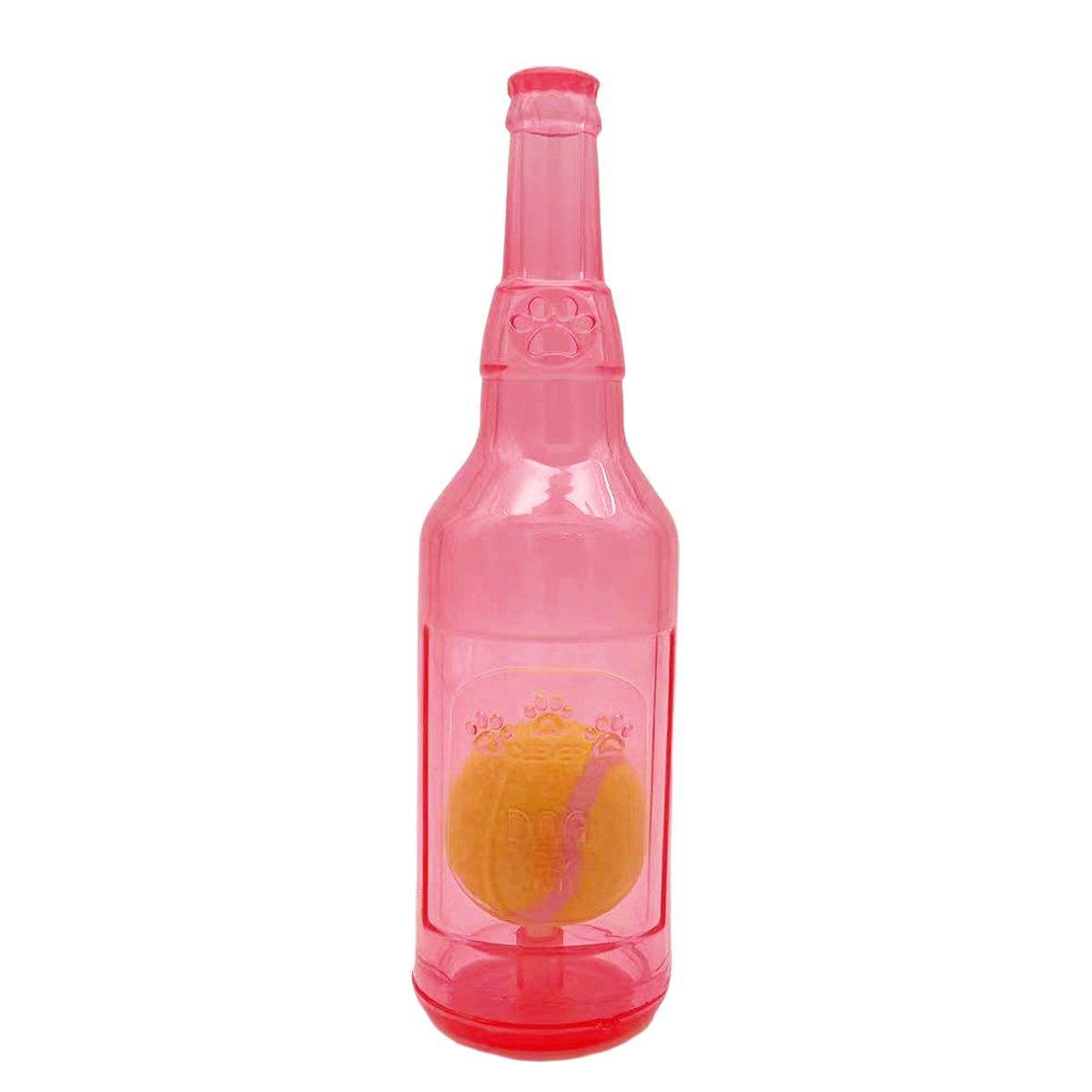 Durable Pet Teething Resistant Tennis Ball Wine Bottle Chew Toy for Dogs Play - Blue-S