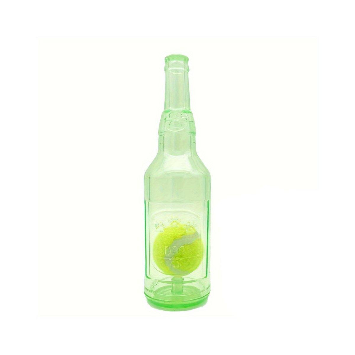 Durable Pet Teething Resistant Tennis Ball Wine Bottle Chew Toy for Dogs Play - Blue-S