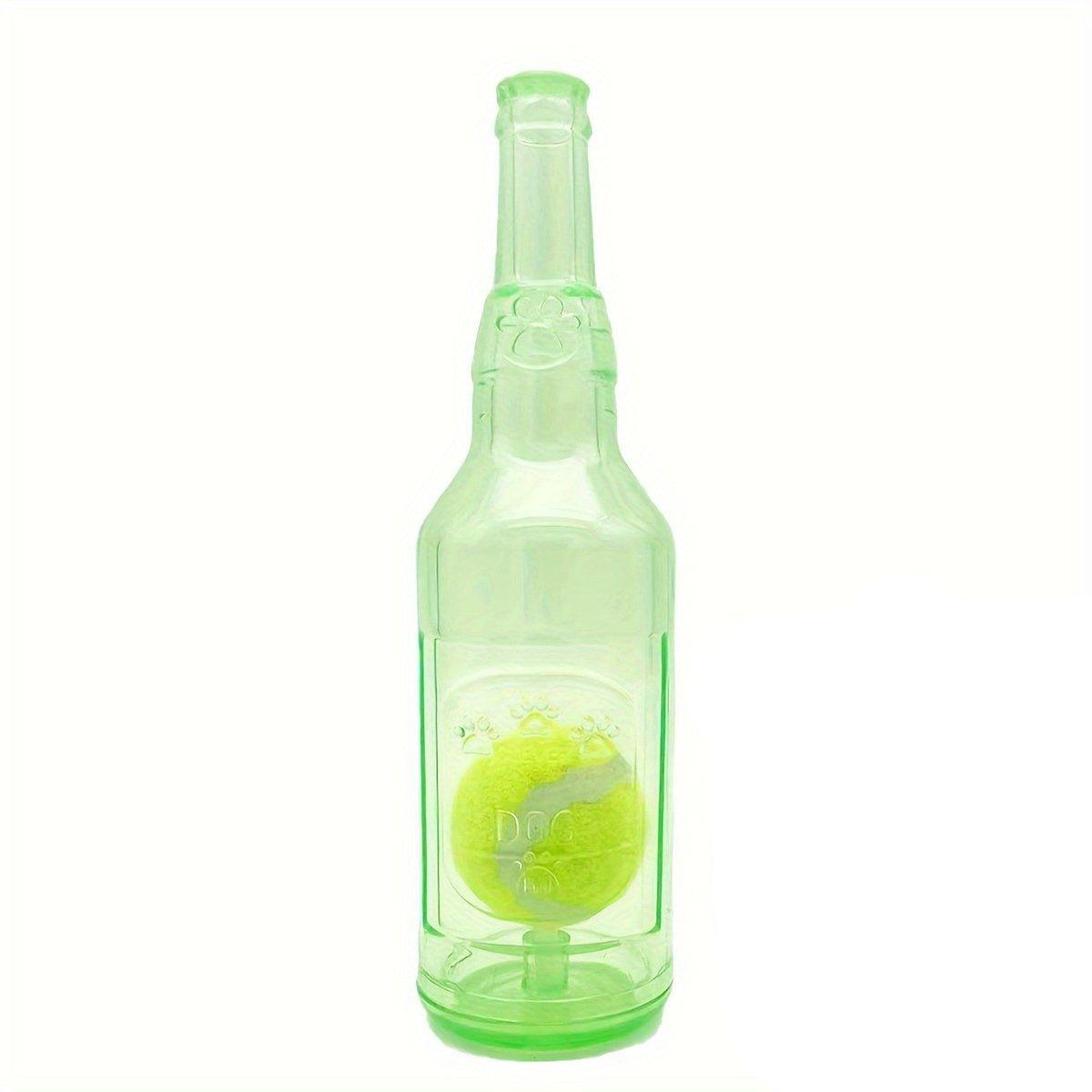 Durable Pet Teething Resistant Tennis Ball Wine Bottle Chew Toy for Dogs Play - Blue-S