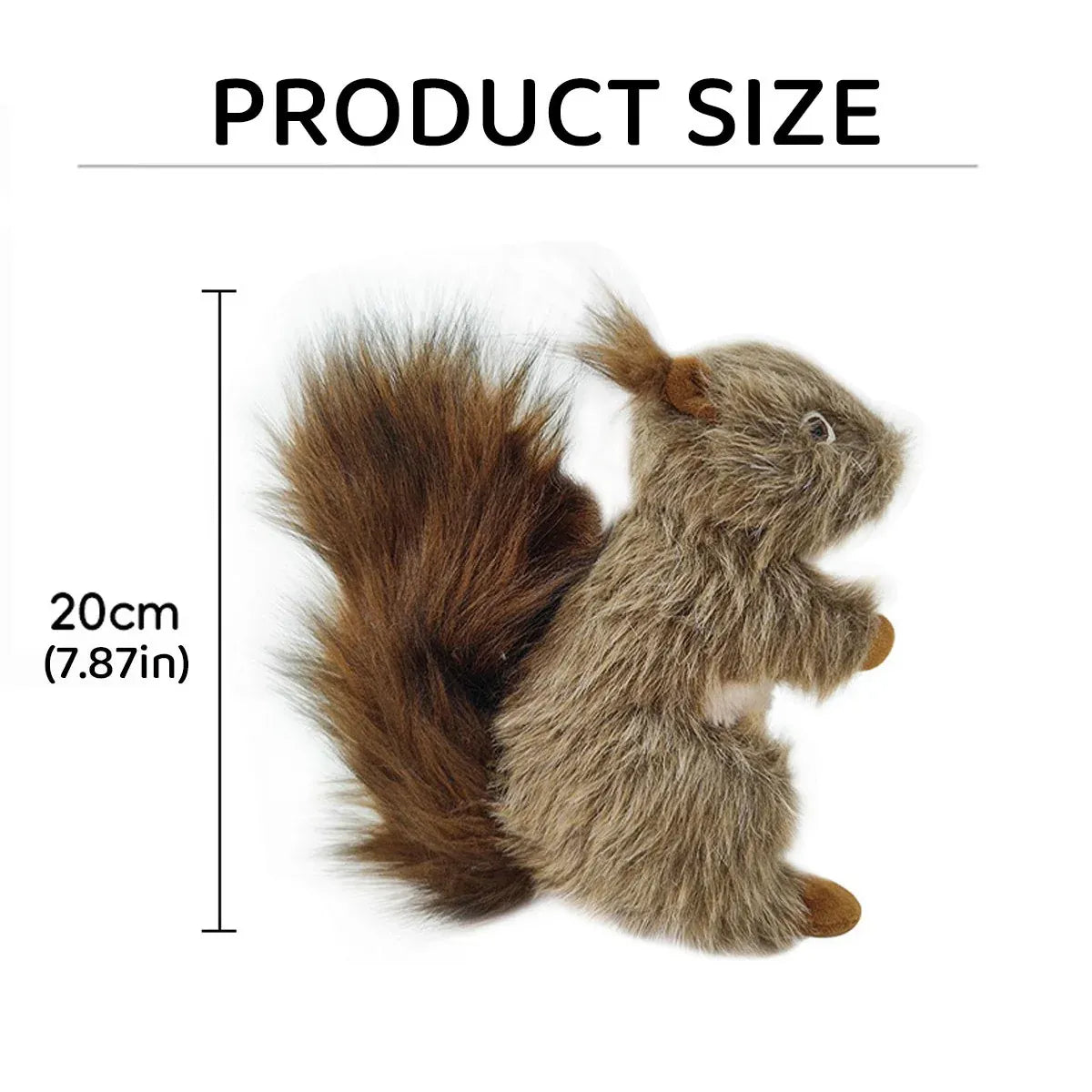 Simulation Squirrel Plush Dog Toy Interactive Squeaky Chew for Puppies