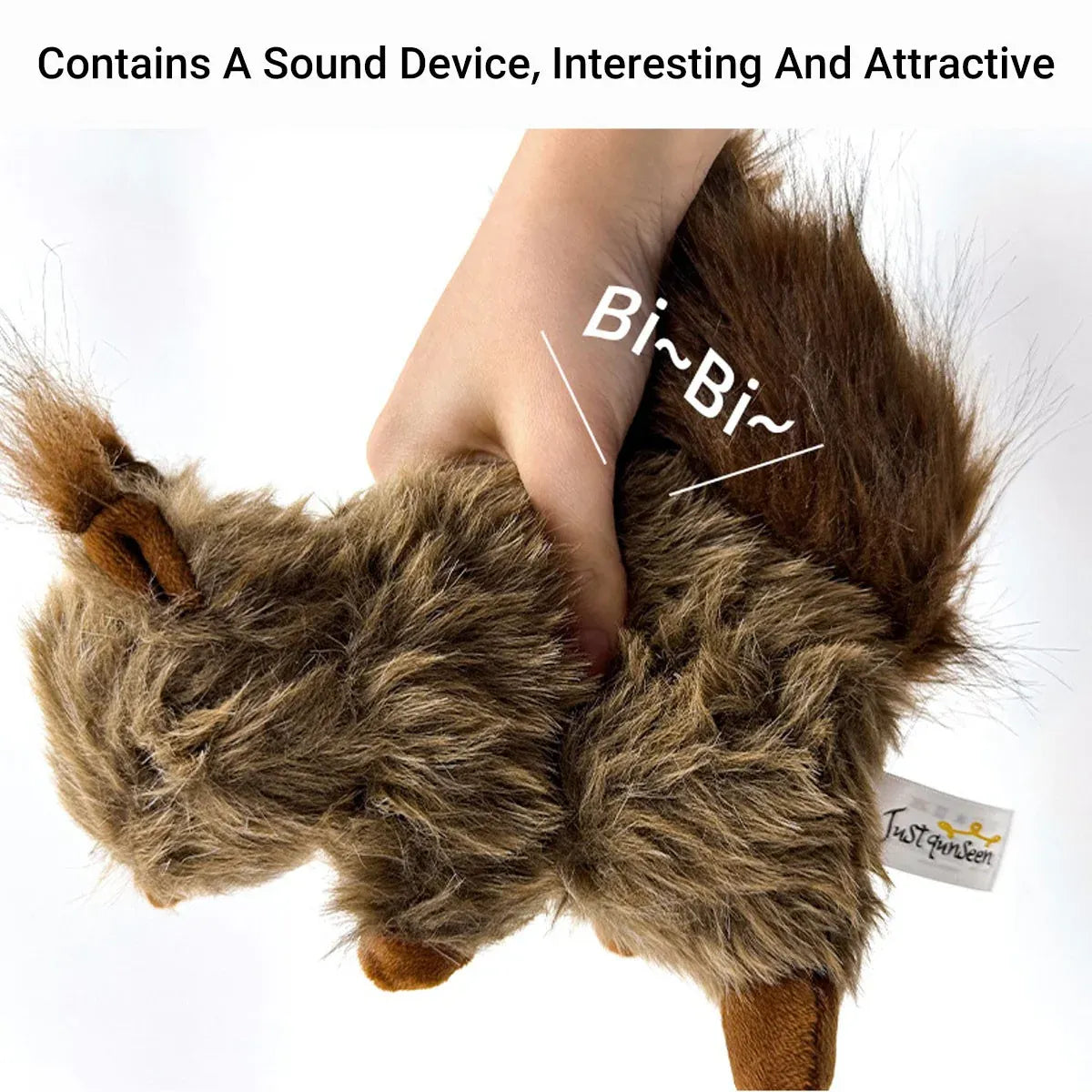 Simulation Squirrel Plush Dog Toy Interactive Squeaky Chew for Puppies