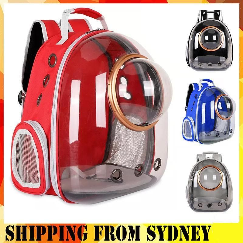Travel Space Capsule Dog Cat Bag Breathable Outdoor Pet Backpack Carrier - Black