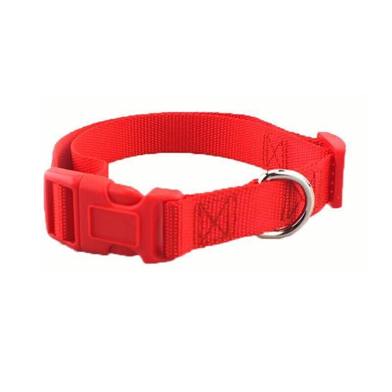 L Size Dog Puppy Pet Collar Adjustable Nylon Toy Large Pink Blue Red Black - Black