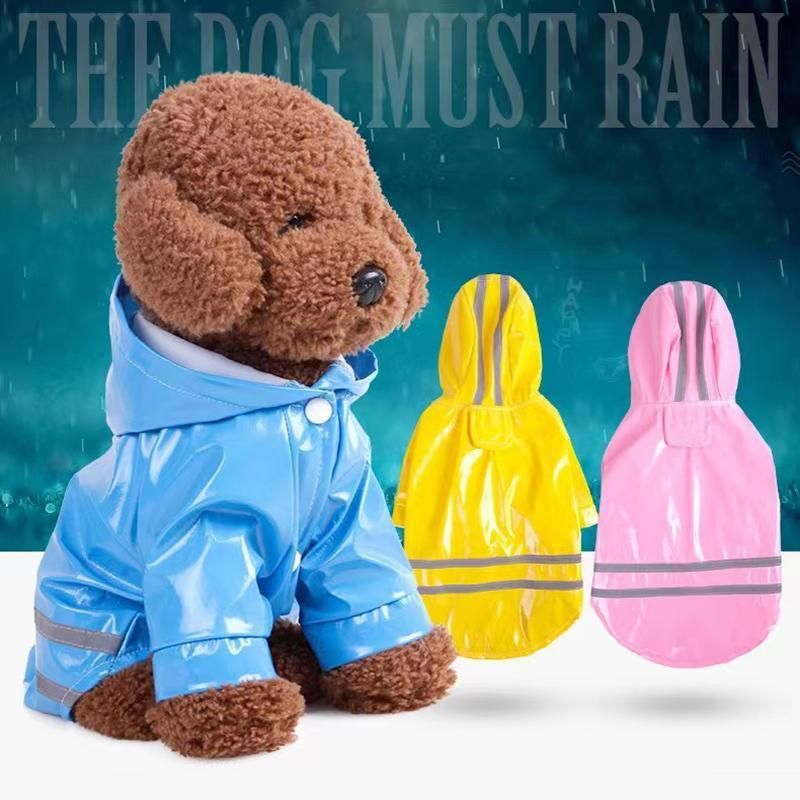 M Size Outdoor Hoodies Jacket Waterproof Pet Dog Clothes Puppy Raincoat Rain Coat - Blue