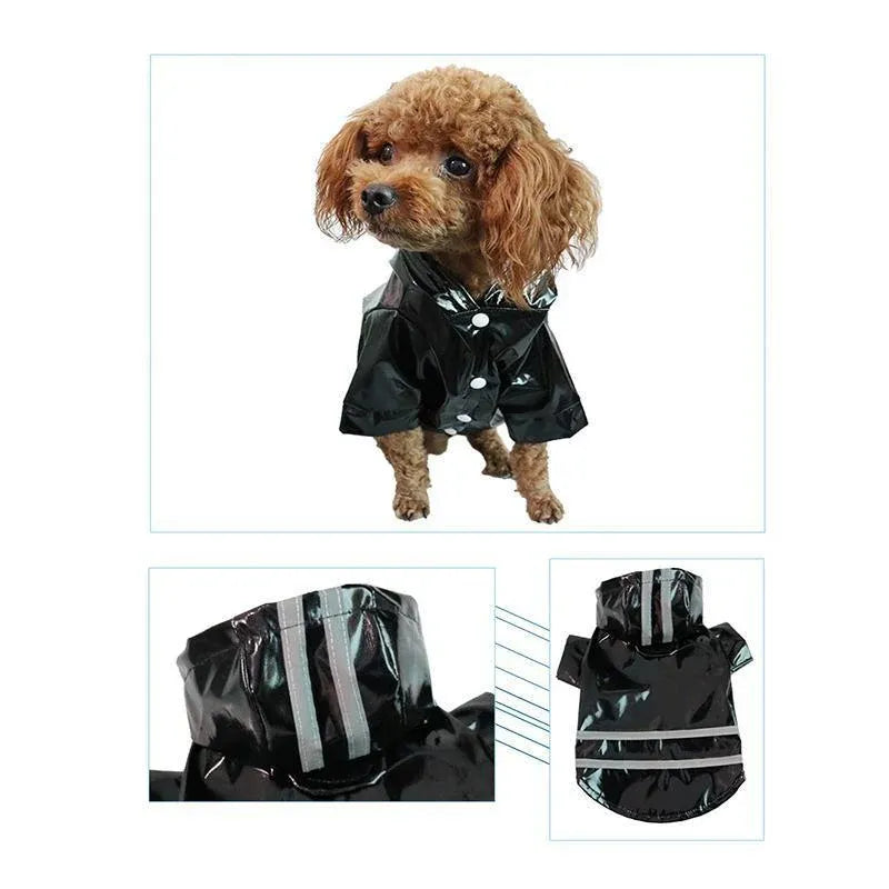 M Size Outdoor Hoodies Jacket Waterproof Pet Dog Clothes Puppy Raincoat Rain Coat - Blue