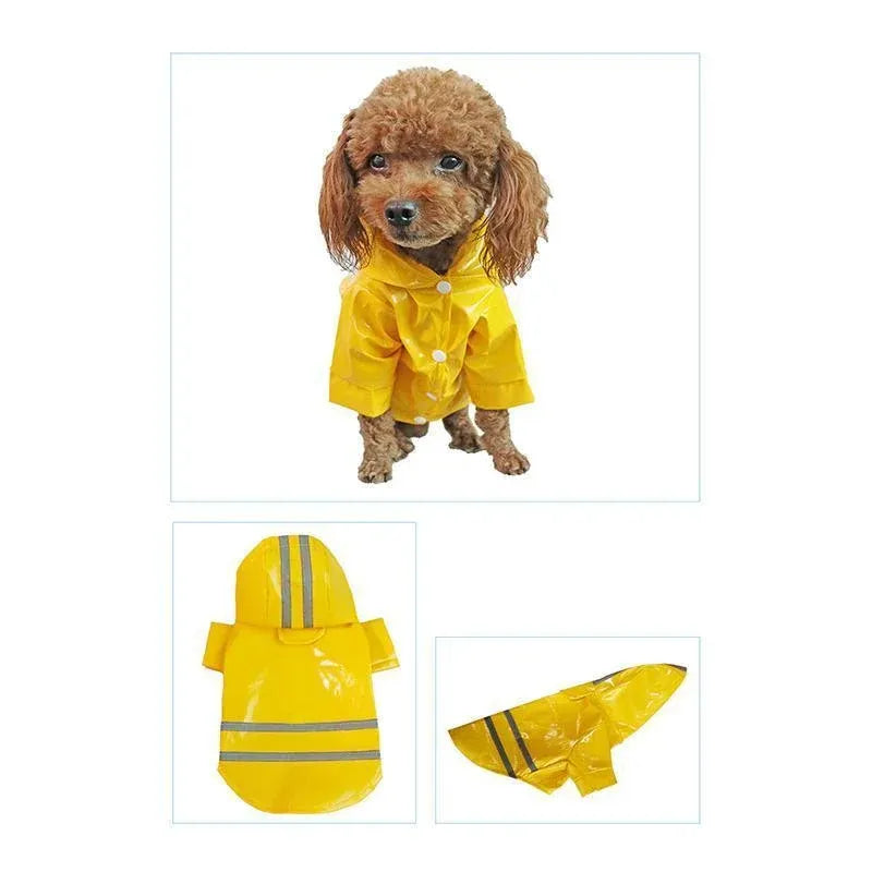 M Size Outdoor Hoodies Jacket Waterproof Pet Dog Clothes Puppy Raincoat Rain Coat - Blue