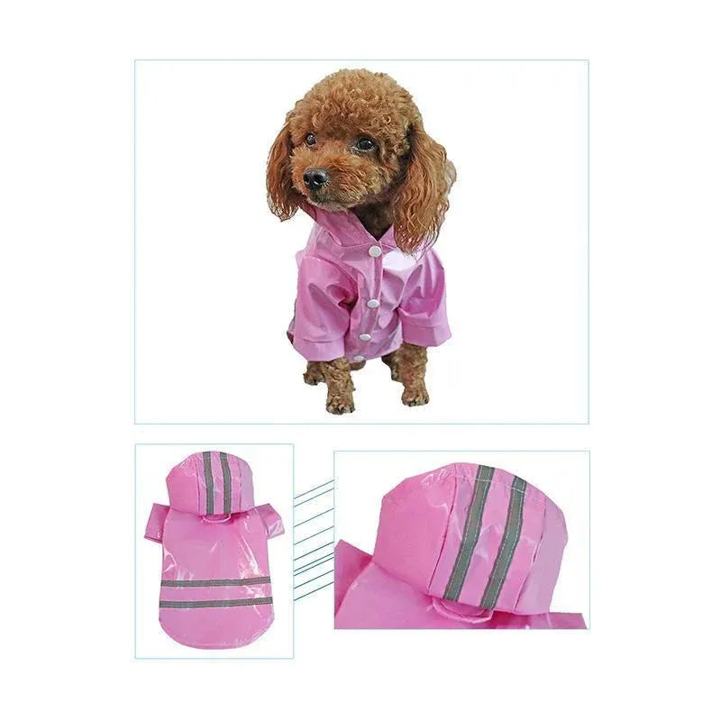M Size Outdoor Hoodies Jacket Waterproof Pet Dog Clothes Puppy Raincoat Rain Coat - Blue