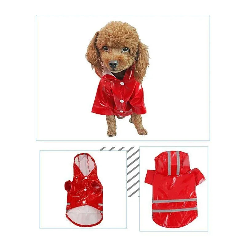M Size Outdoor Hoodies Jacket Waterproof Pet Dog Clothes Puppy Raincoat Rain Coat - Blue
