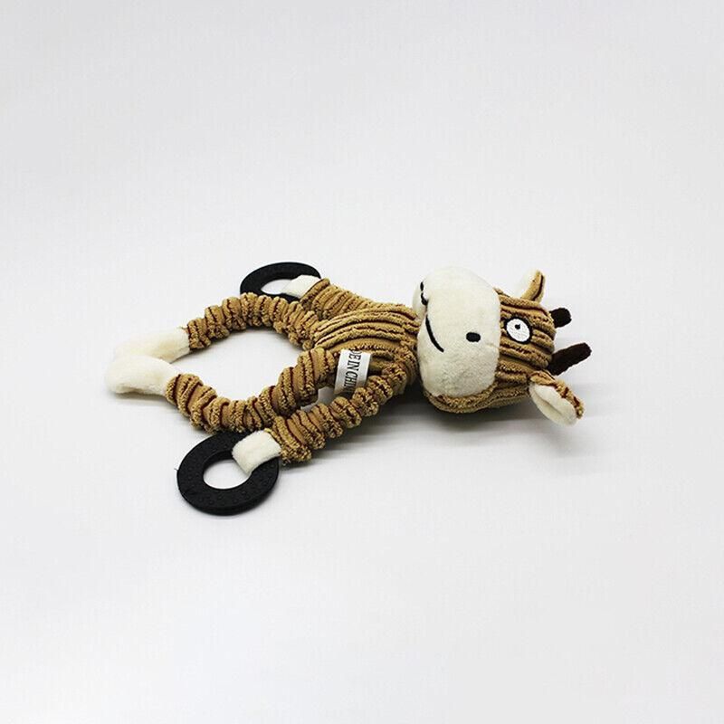 Unstuffed Plush Dog Puppy Pet Squeaker Toys Squeaky Funny Interactive Chew Toy - Monkey