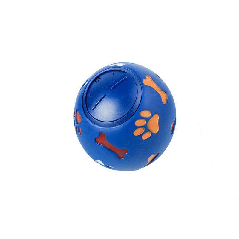11cm Dog Pet Fun Tough-Treat Ball Tumbler Mental Food Dispenser Feeder Puzzle Toy - Blue