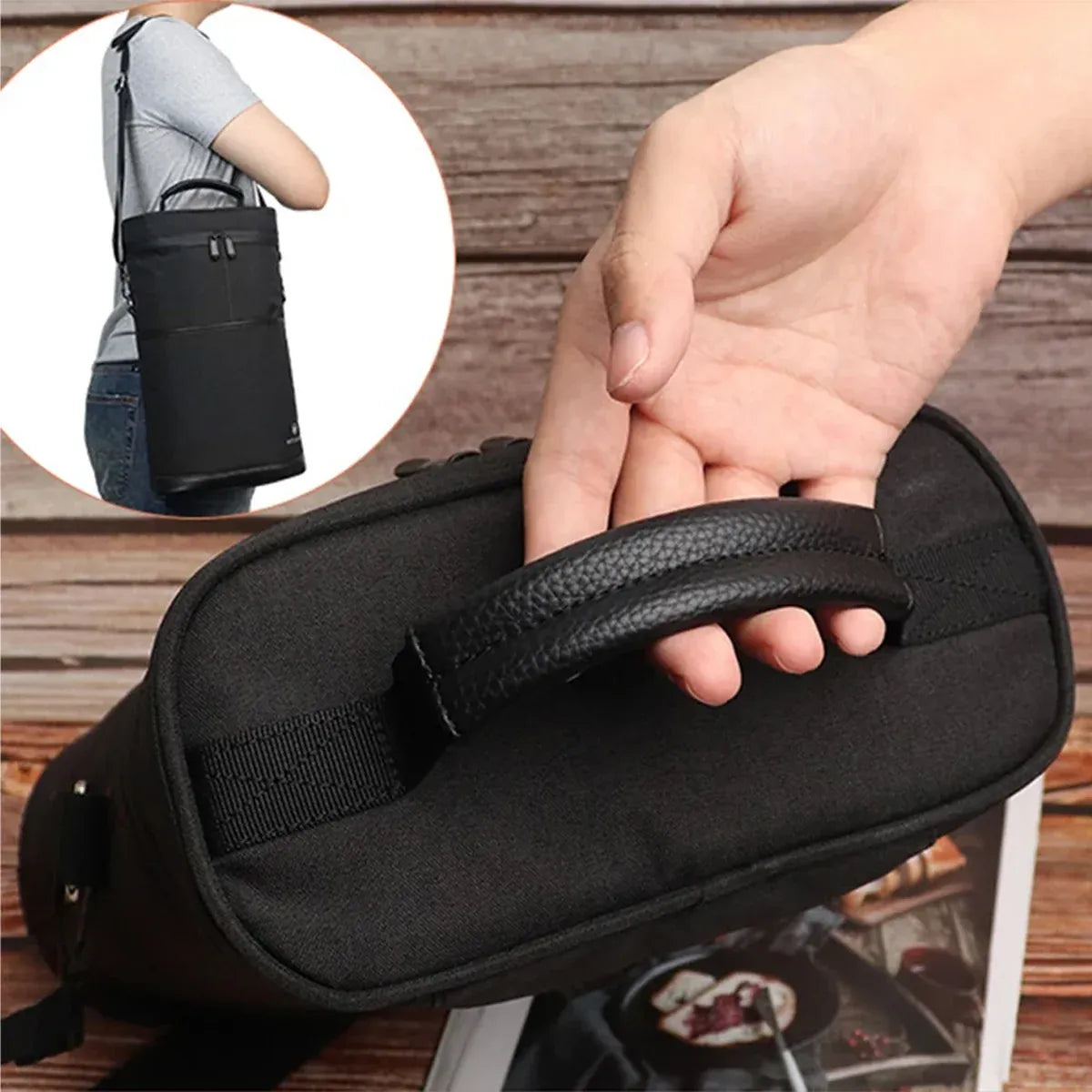 Outdoor Portable Wine Barrel Bag Insulated Picnic Bag for Red Wine Storage