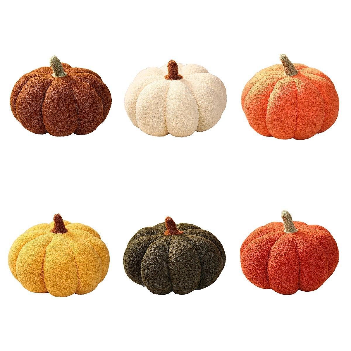 Soft Plush Pumpkin Pillow Cushion Sofa Living Room Bay Window Decor Indoor Toy - Orange