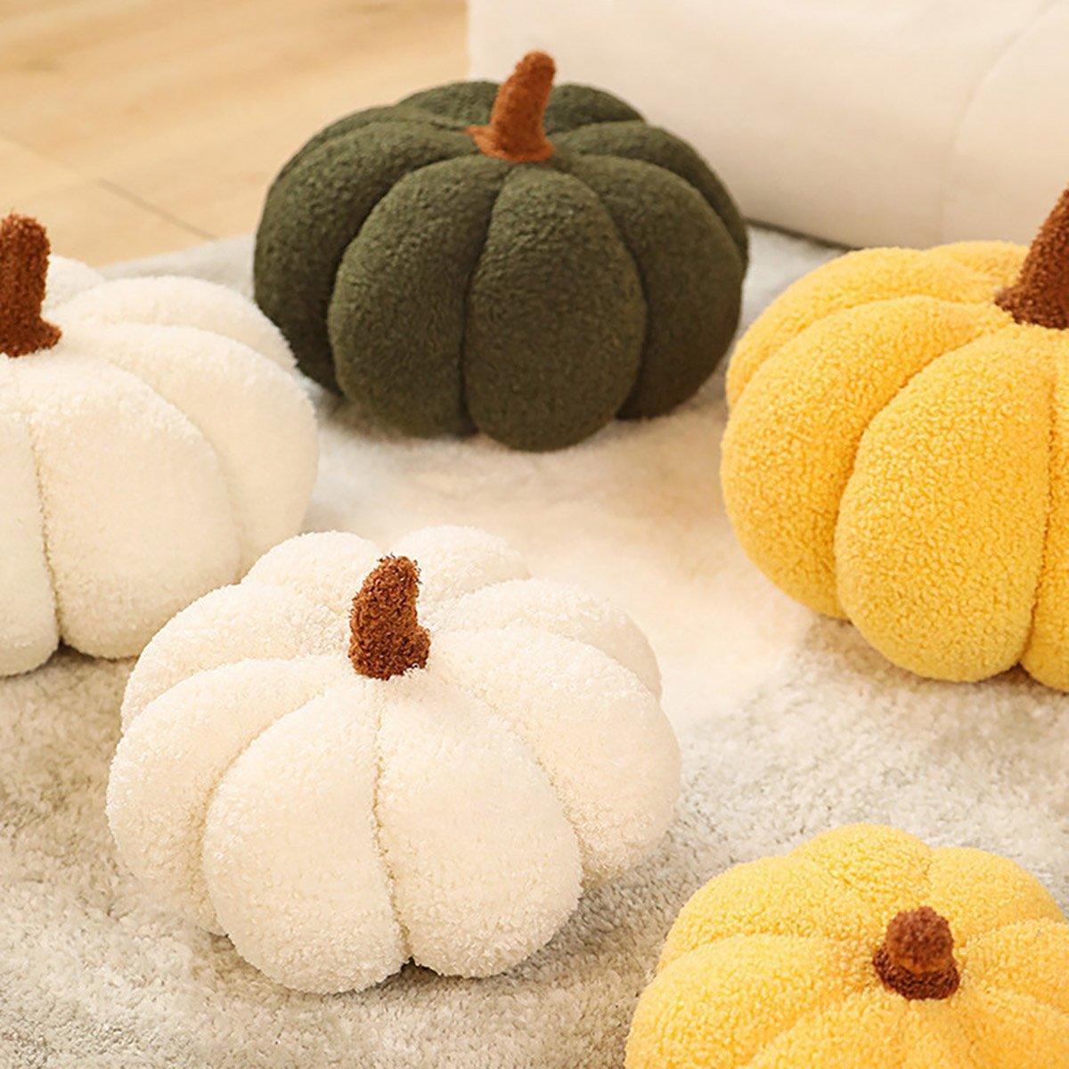Soft Plush Pumpkin Pillow Cushion Sofa Living Room Bay Window Decor Indoor Toy - Orange