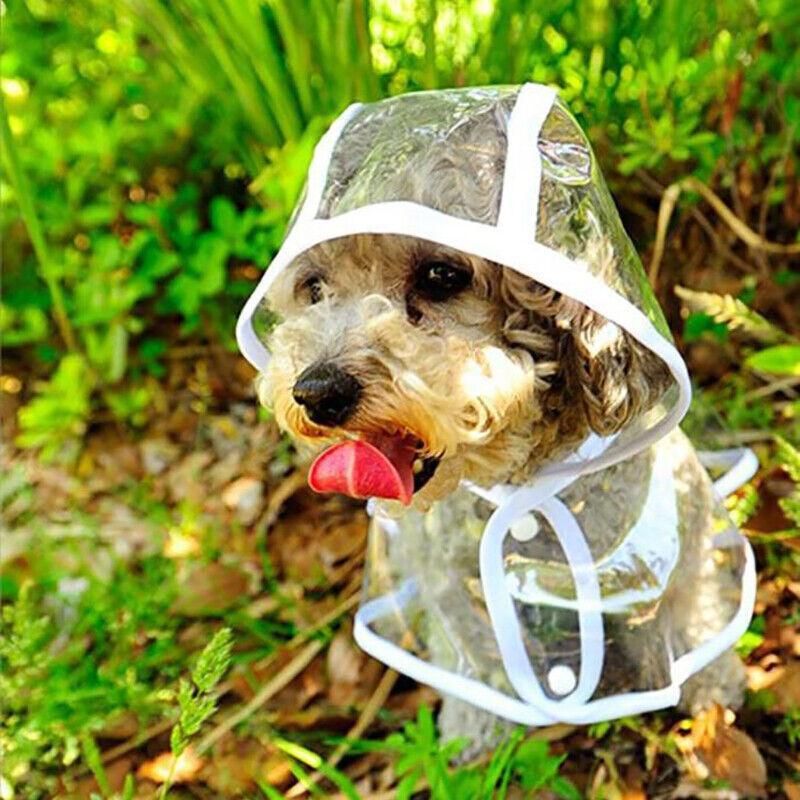 Puppy Waterproof Pet Dog Raincoat Jacket Clothes Vest Rain Coat Outdoor Hoodies White - L