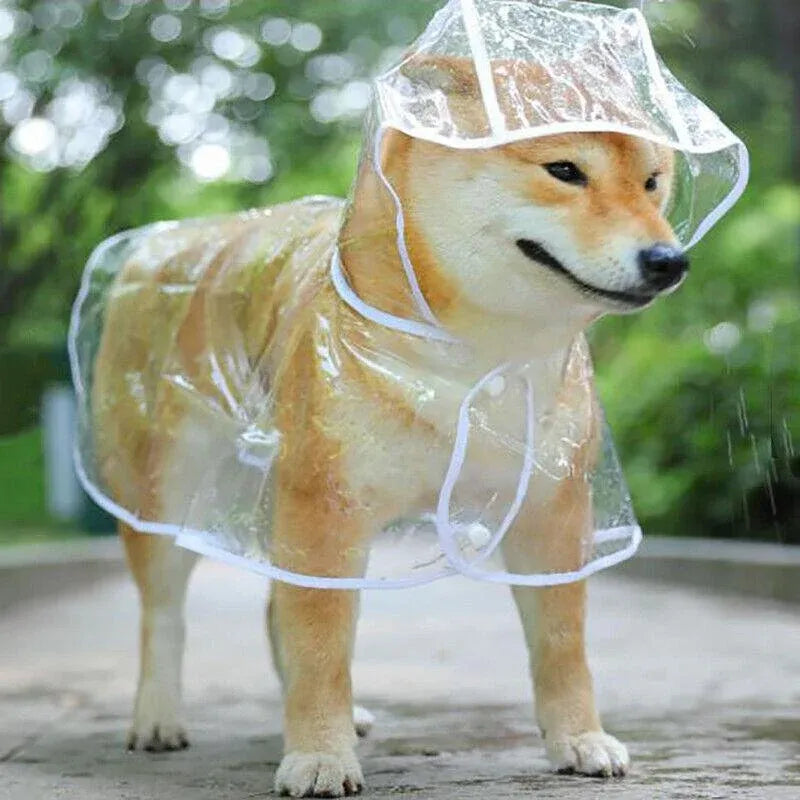 Puppy Waterproof Pet Dog Raincoat Jacket Clothes Vest Rain Coat Outdoor Hoodies White - L
