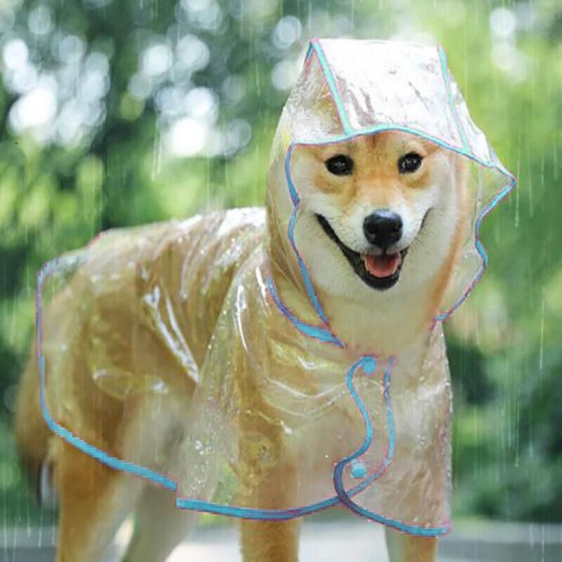Puppy Waterproof Pet Dog Raincoat Jacket Clothes Vest Rain Coat Outdoor Hoodies White - L