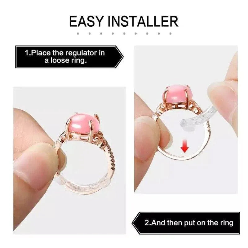 12PCS Ring Size Adjuster Set Invisible Plastic Resizer for Loose Rings Comfort Fit