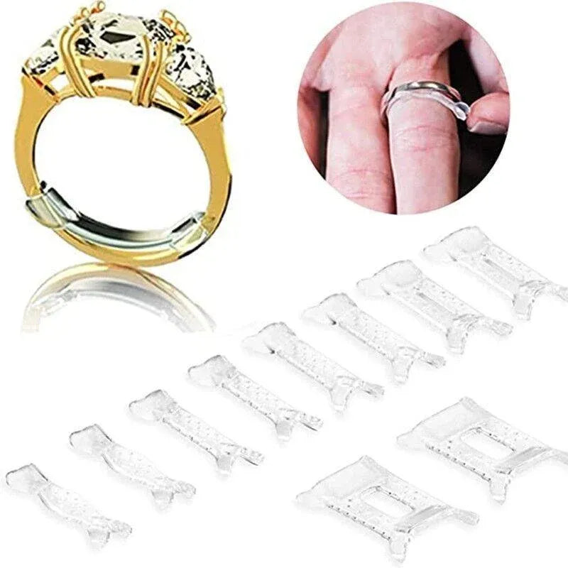 12PCS Ring Size Adjuster Set Invisible Plastic Resizer for Loose Rings Comfort Fit