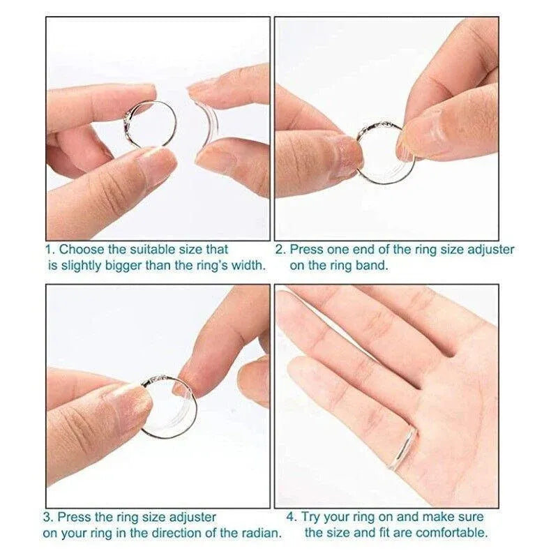 12PCS Ring Size Adjuster Set Invisible Plastic Resizer for Loose Rings Comfort Fit