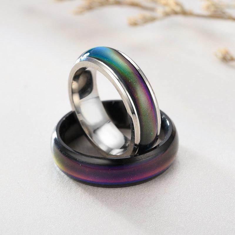 Mood Colour Changing Temperature Ring for Emotional Expression US Size 12 - Rose Gold