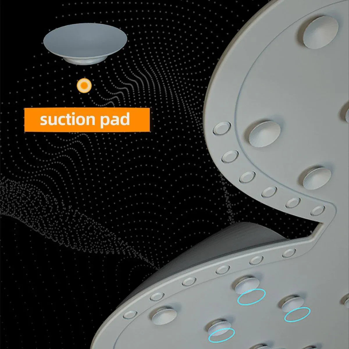 Silicone Foot Scrubber Rabbit Tub Mat Suction Cup Exfoliating Brush Cleaning Mat - White