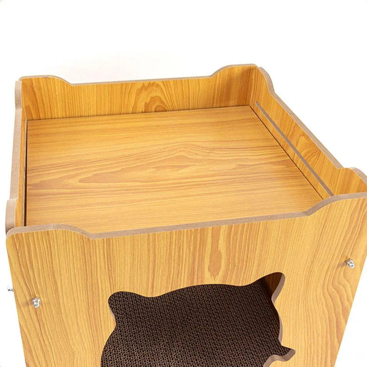 Durable Cat Scratcher Lounge Corrugated Scratching Wood Board - Oval