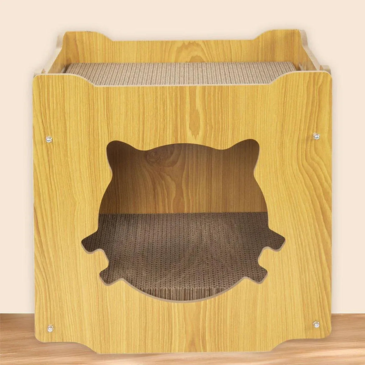 Durable Cat Scratcher Lounge Corrugated Scratching Wood Board - Oval