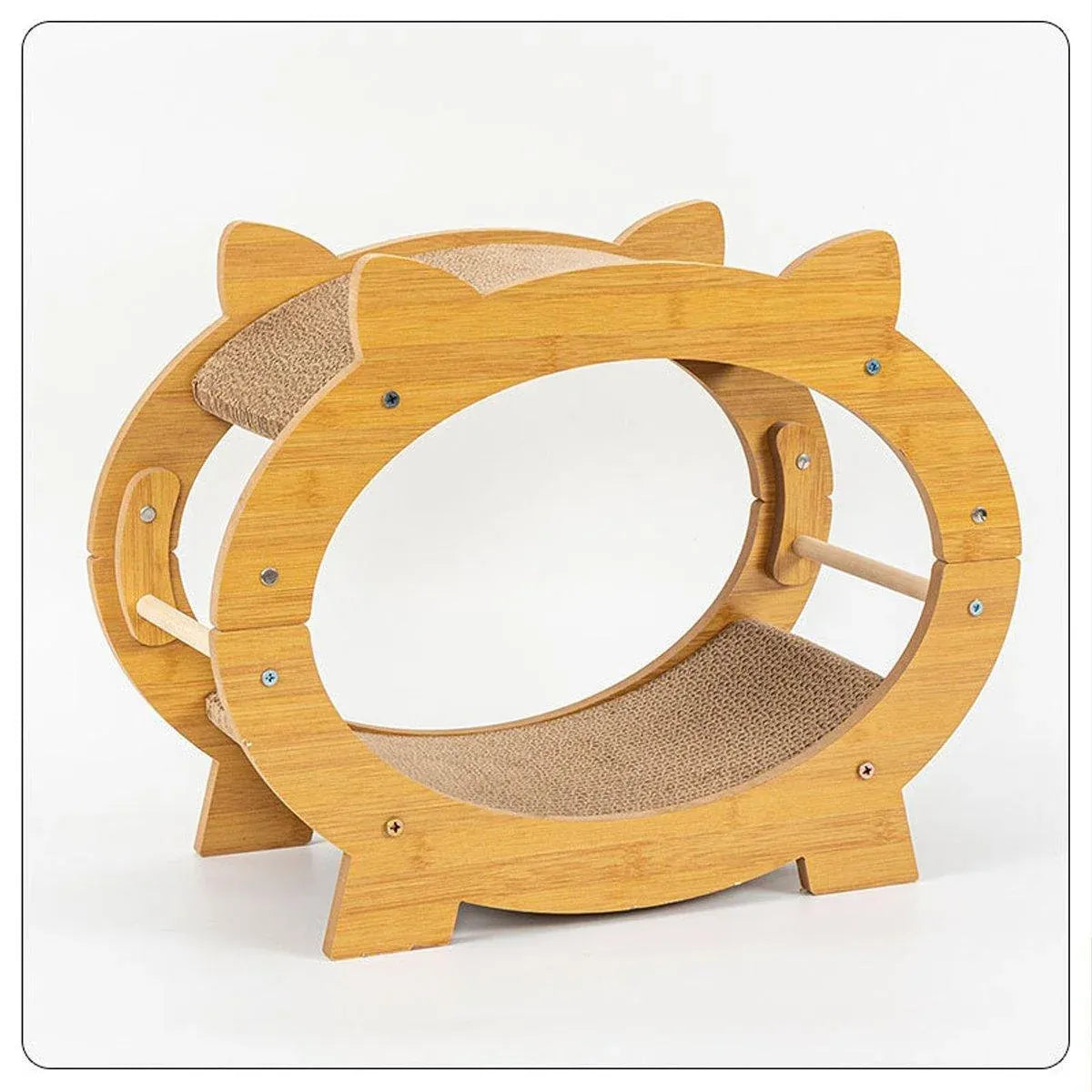 Durable Cat Scratcher Lounge Corrugated Scratching Wood Board - Oval
