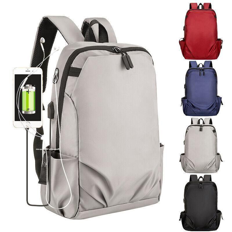 Mens Backpack Large Capacity Waterproof Schoolbag Laptop Work Travel Bag - Grey